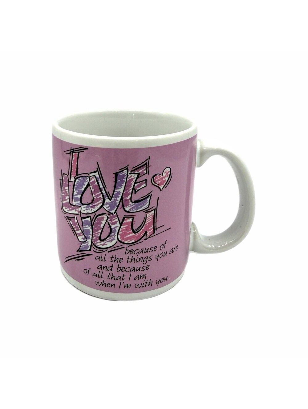Vintage American Greetings “I Love You Because…” Ceramic Coffee Mug – Gift
